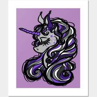 Smoky Purple Unicorn Posters and Art